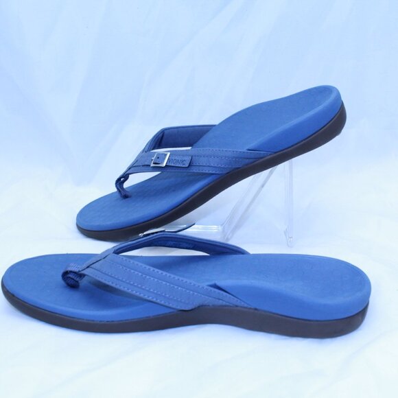 VIONIC Size 10 Blue Gray PATTY Comfort Arch Support Flip Flop Thong Sandals - Picture 3 of 11